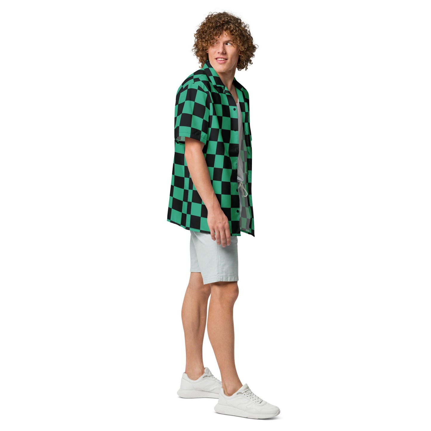 Ichimatsu Pattern Button Shirt